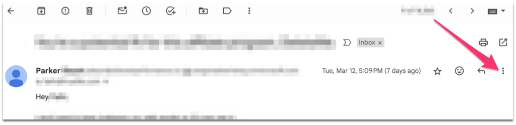 Finding the "more" menu in Gmail